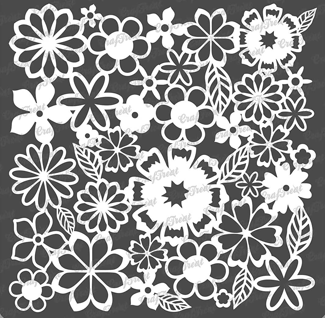 CrafTreat Reusable Flower Stencils for Craft and Art for Adults