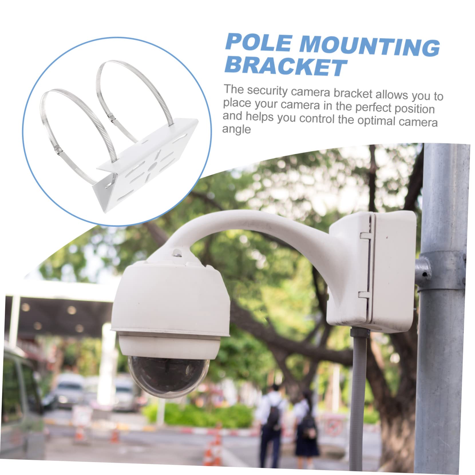 Angoily Staffa di Montaggio su Palo Verticale per Telecamera di Sicurezza, Acciaio, Solida e Facile da Installare, per Installazione su Palo o Parete | Argento, Installazione Verticale o Parete, per Cctv e Security Camera, Struttura Robusta