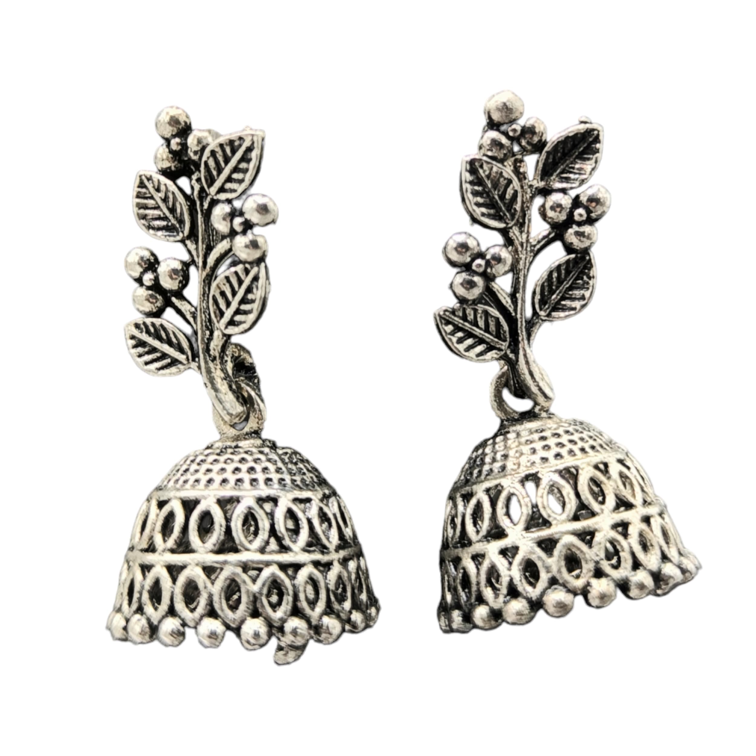 Adwait Intrigues Oxidised Stylish Jhumki Ethnic Earrings Everyday Fashion Jewelry Gift for Women & Girls 7117 (Leaves) (B0D6Z1P47C) Amazon Price History, Amazon Price Tracker