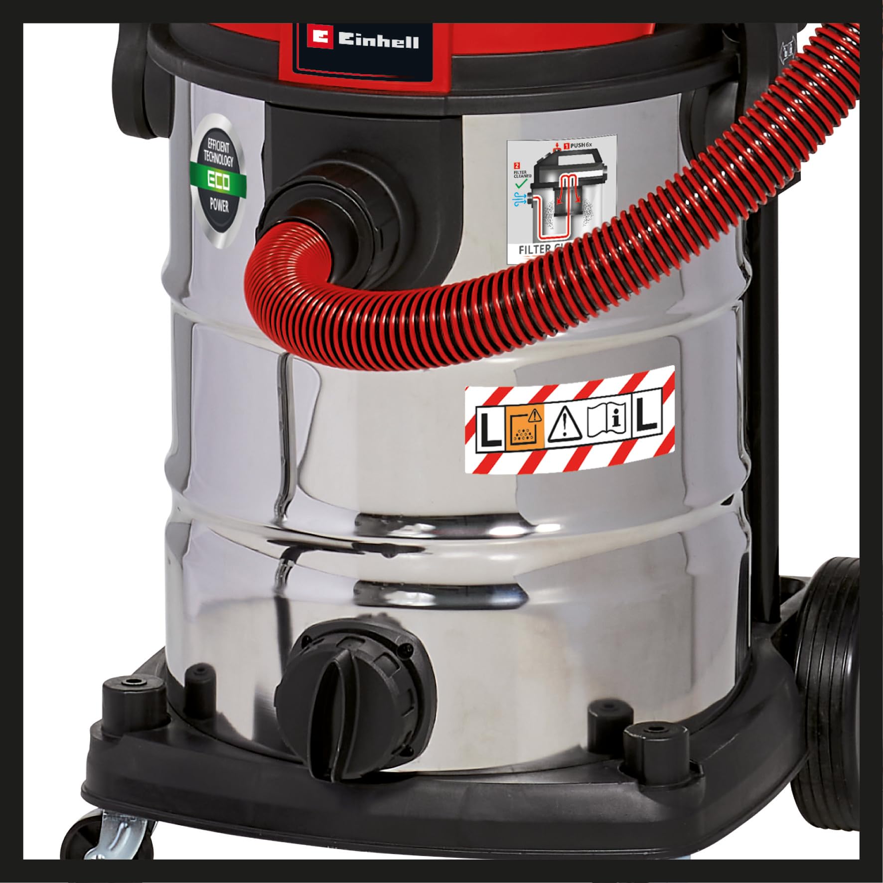 Einhell Aspirateur de Chantier Te-VC 2230 SACL (1 400 W, Cuve 30L, Classe de poussières L, pour des poussières de valeurs MAK Sup.1 MG/m³) Vendu avec Plusieurs Buses et filtres