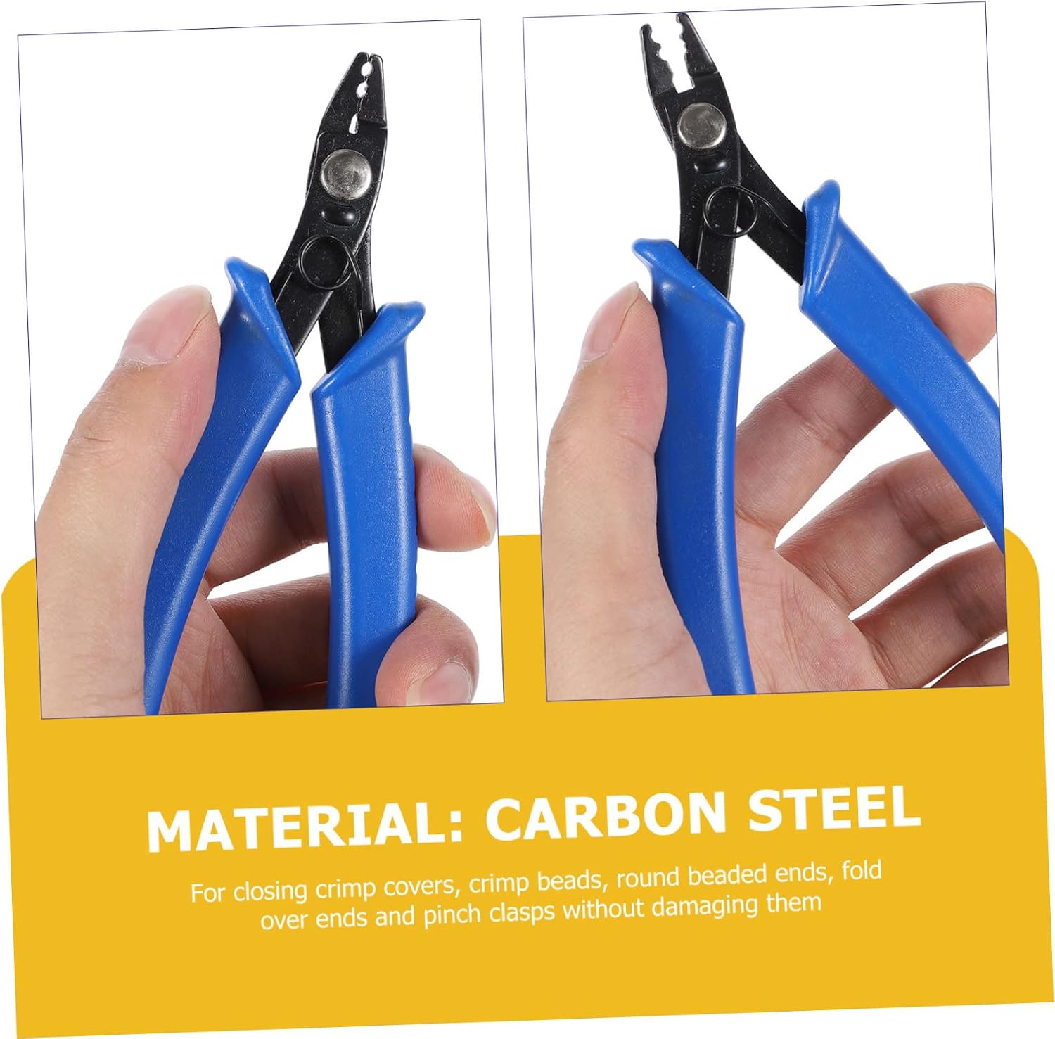 Operitacx 4pcs Crimping Pliers Jewelry Making Bead Crimper Tool Carbon Steel Semi-internal Spring Action