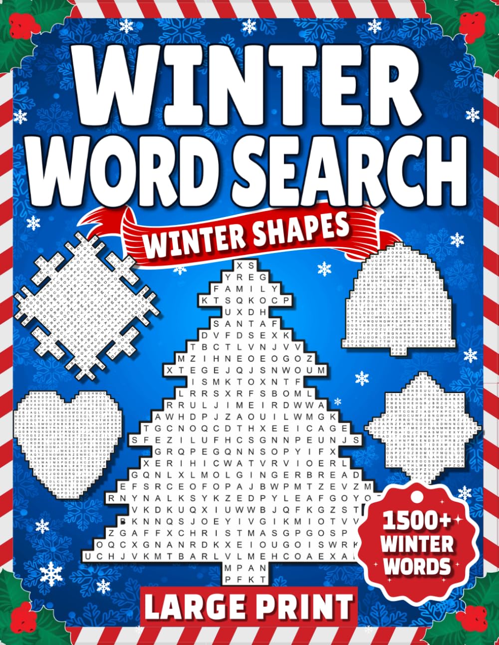 Winter Word Search - Winter Shapes: Large Print Word Find Puzzle Book for Adults & Teens I 101 Puzzles I 1500+ Winter Words
