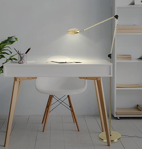 Miniatura 4 de Brightech Sage - Lámpara de pie y mesa LED 2 en 1 para manualidades, lámpara de lectura de pie ajustable sobre silla, para sala de estar y oficina,