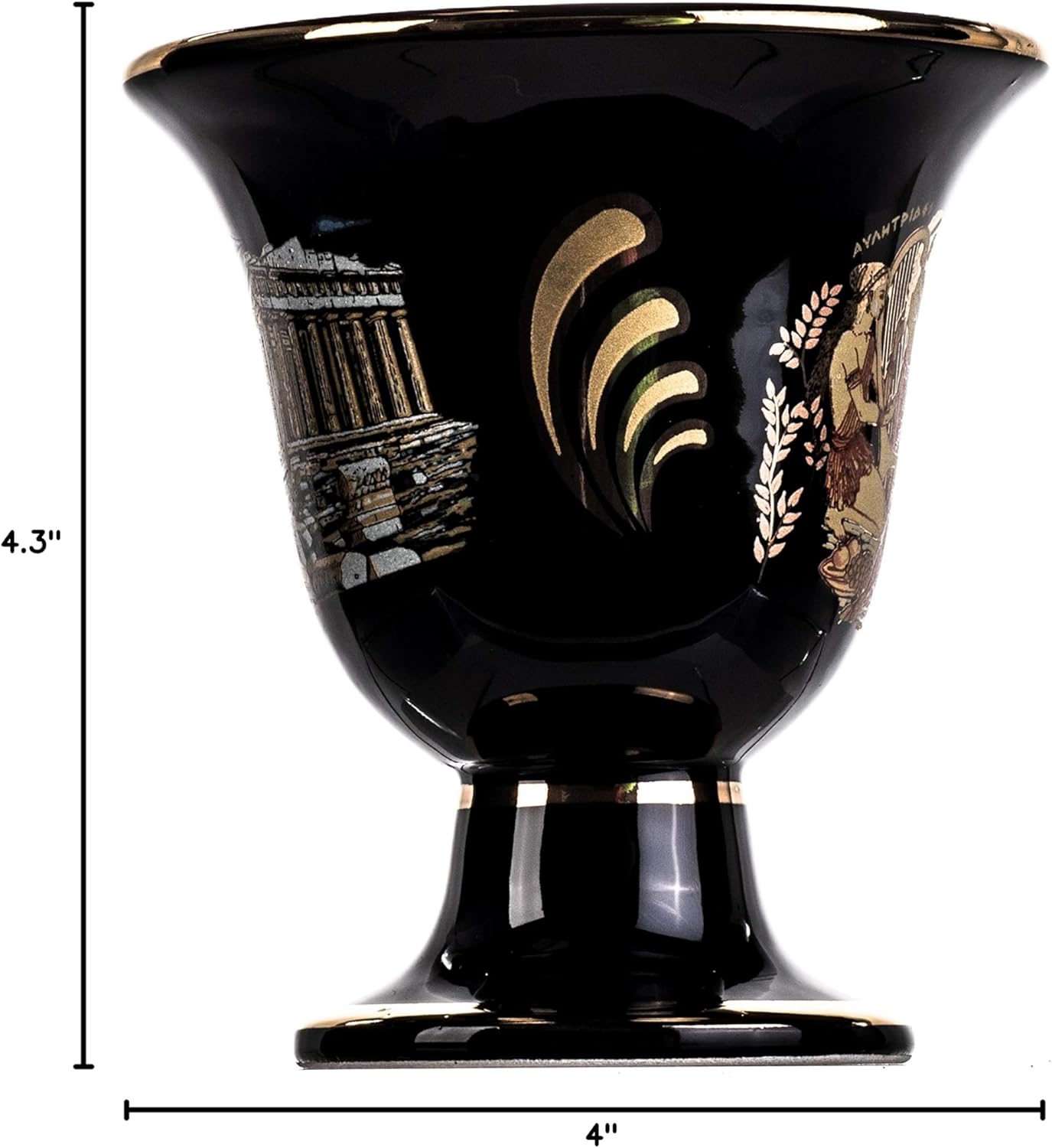 BEAUTIFUL GREEK STATUES Pythagoras Cup of Justice Dionysus Acropolis Pythagorean Fair Mug Ancient Greece Black Cobalt Usable