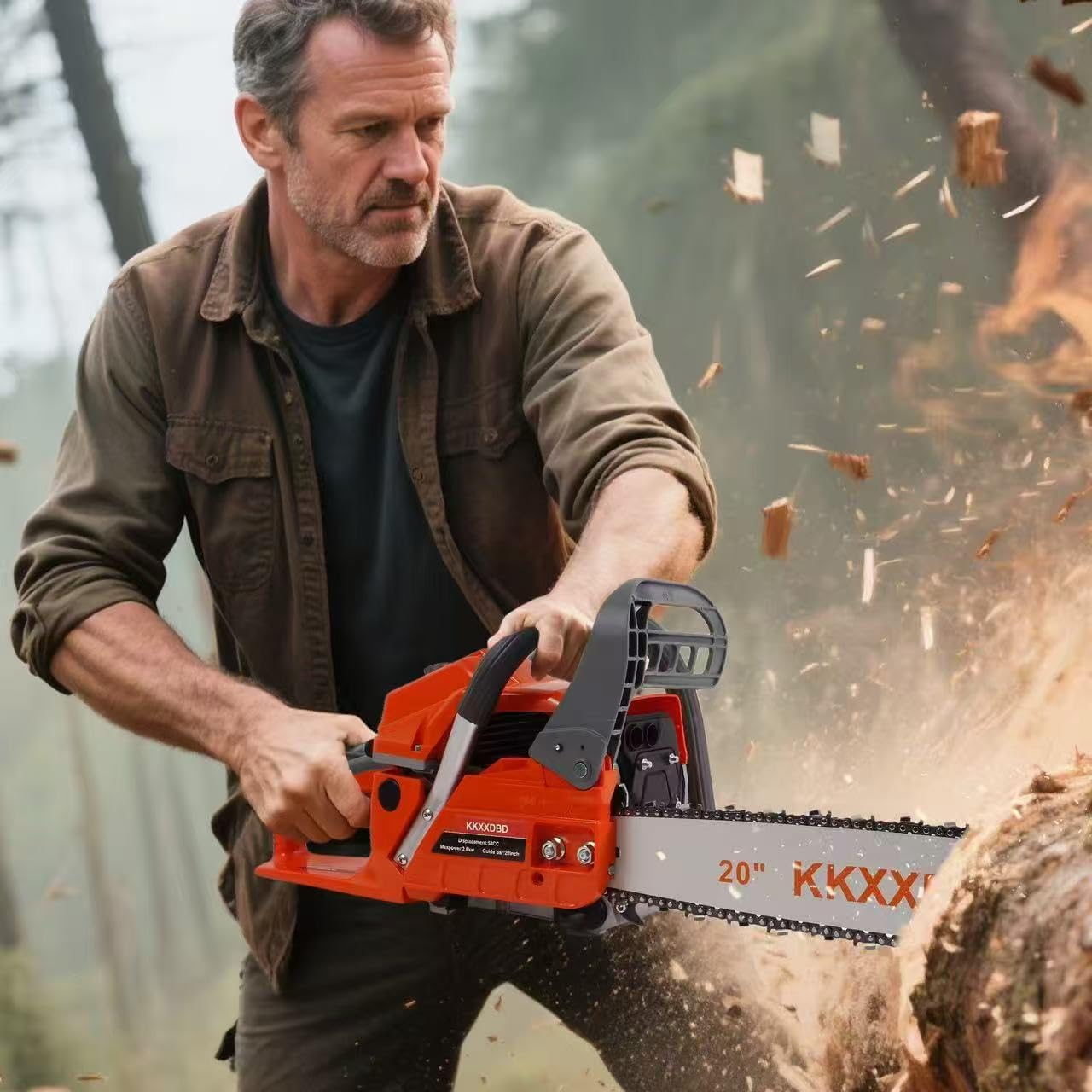 20 Inch Chainsaw Guide Bar and Chain, Advance Cut Replacement for Chainsaw, .325” Pitch, .058" Gauge, 76 Drive Links. Fit for 45CC 52CC 58CC 62CC Chainsaw