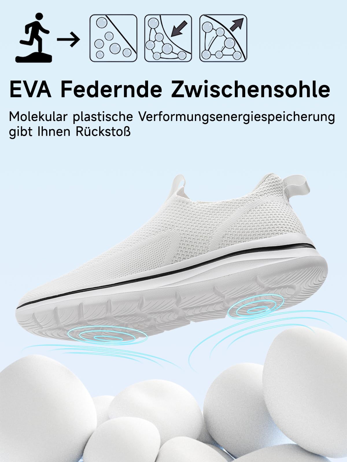 Sosenfer Schuhe Herren Slip On Sneaker Fitness Turnschuhe Atmungsaktiv Ohne Schnürsenkel Walkingschuhe Hands-Free Freizeit Schlupfschuhe-BAISE-41