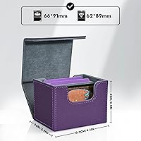 Vista 2 de Caja de cubierta ZLCA para cartas de intercambio, caja de cubierta de comandante MTG con capacidad para 120+ con manga individual, estuche