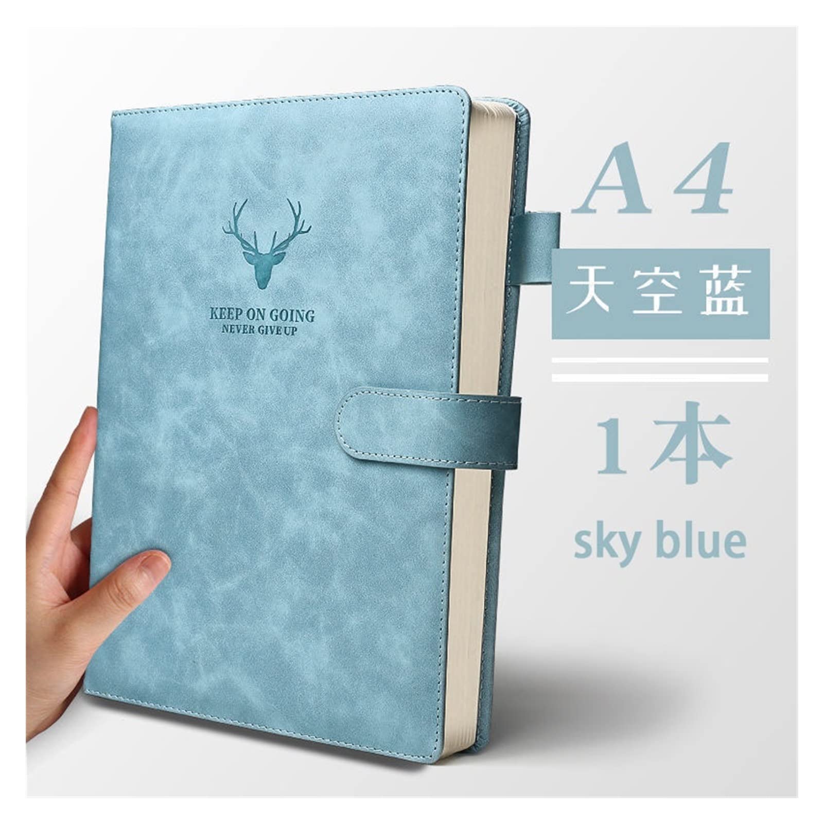A4 Notebook Ultra-Dicke Verdickte Notizblock Business Weiche Lederarbeitsbesprechung Rekordbuch Buch Bürher Skizzenbuch Studenten Süß (Color : Sky Blue A4)