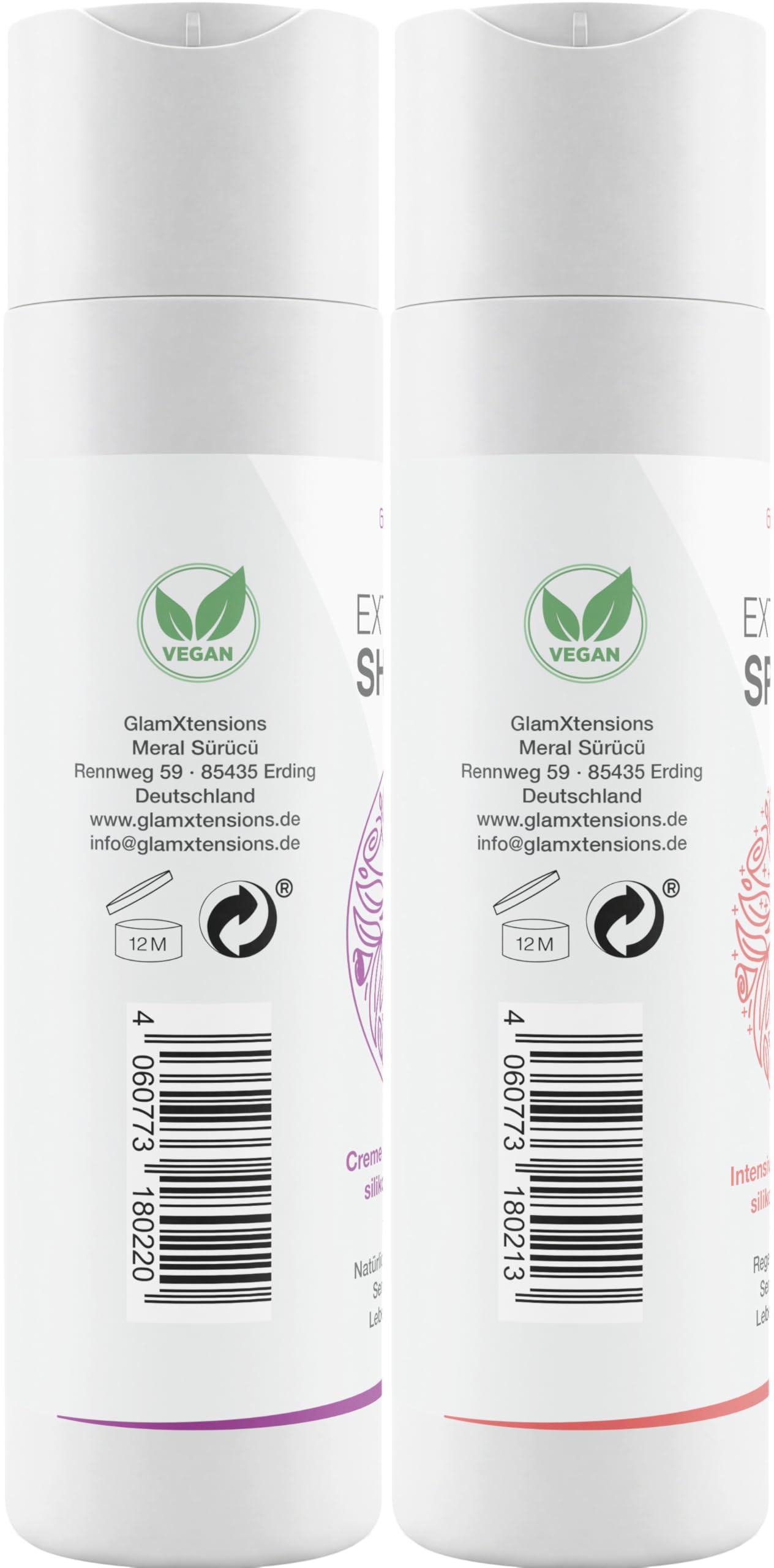 Extensions Shampoo und Spülung Set - ohne Silikone | hoher Anteil Arganöl - Für Rohhaar, Echthaar, Extensions Pflege Haarverlängerungen Perücken und Haarteile, 2 x 250ml