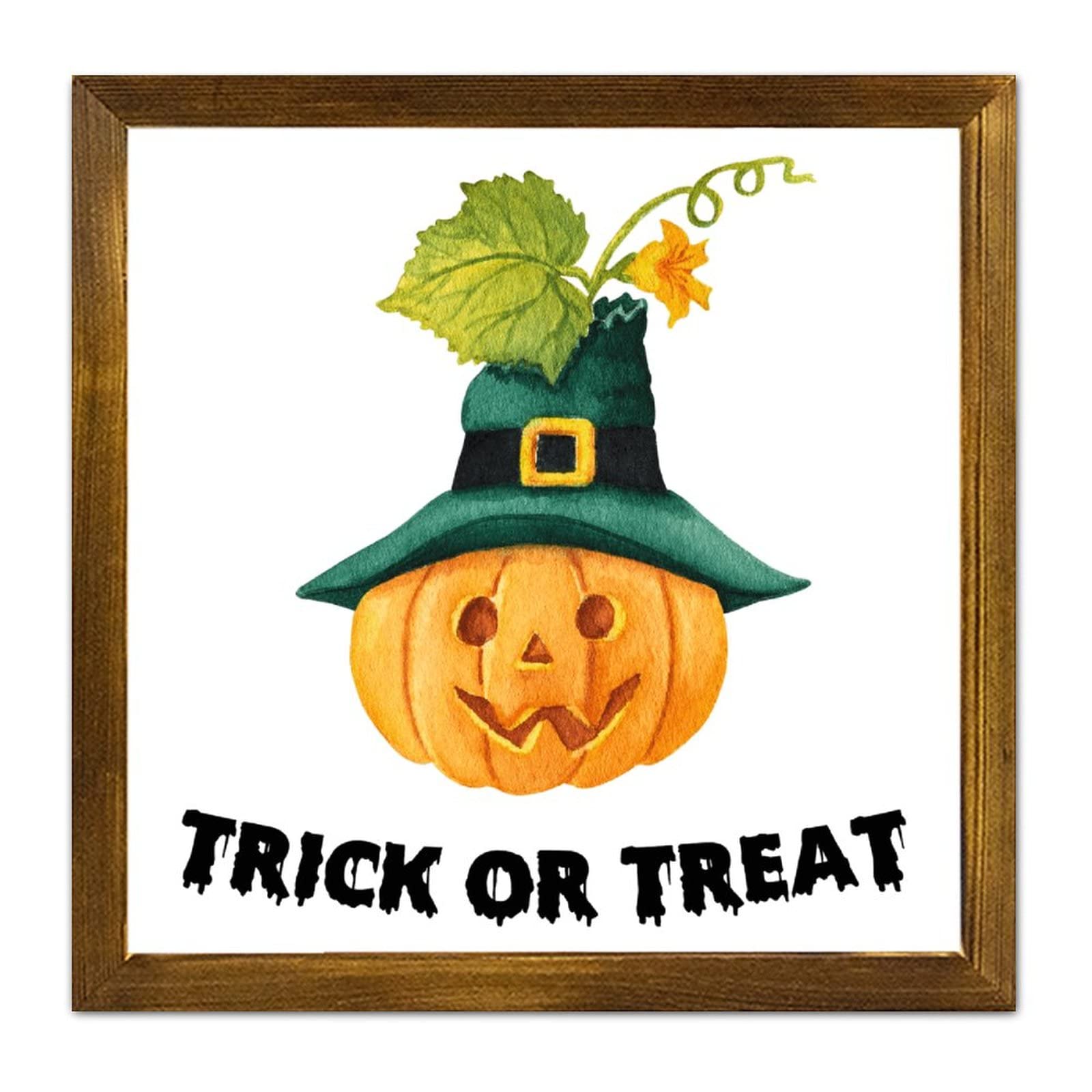 Plaque Halloween Witch Pumpkin encadrée pour raviver une buanderie un peu terne