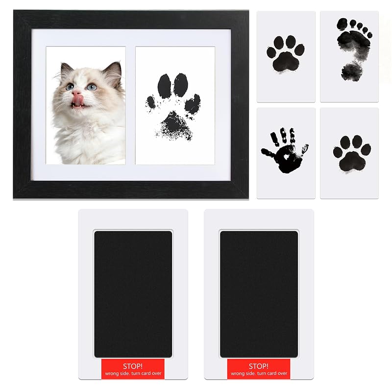 Kit de Impressão de Pata para Cães e Gatos com Moldura Preta ZHIBEIYOU