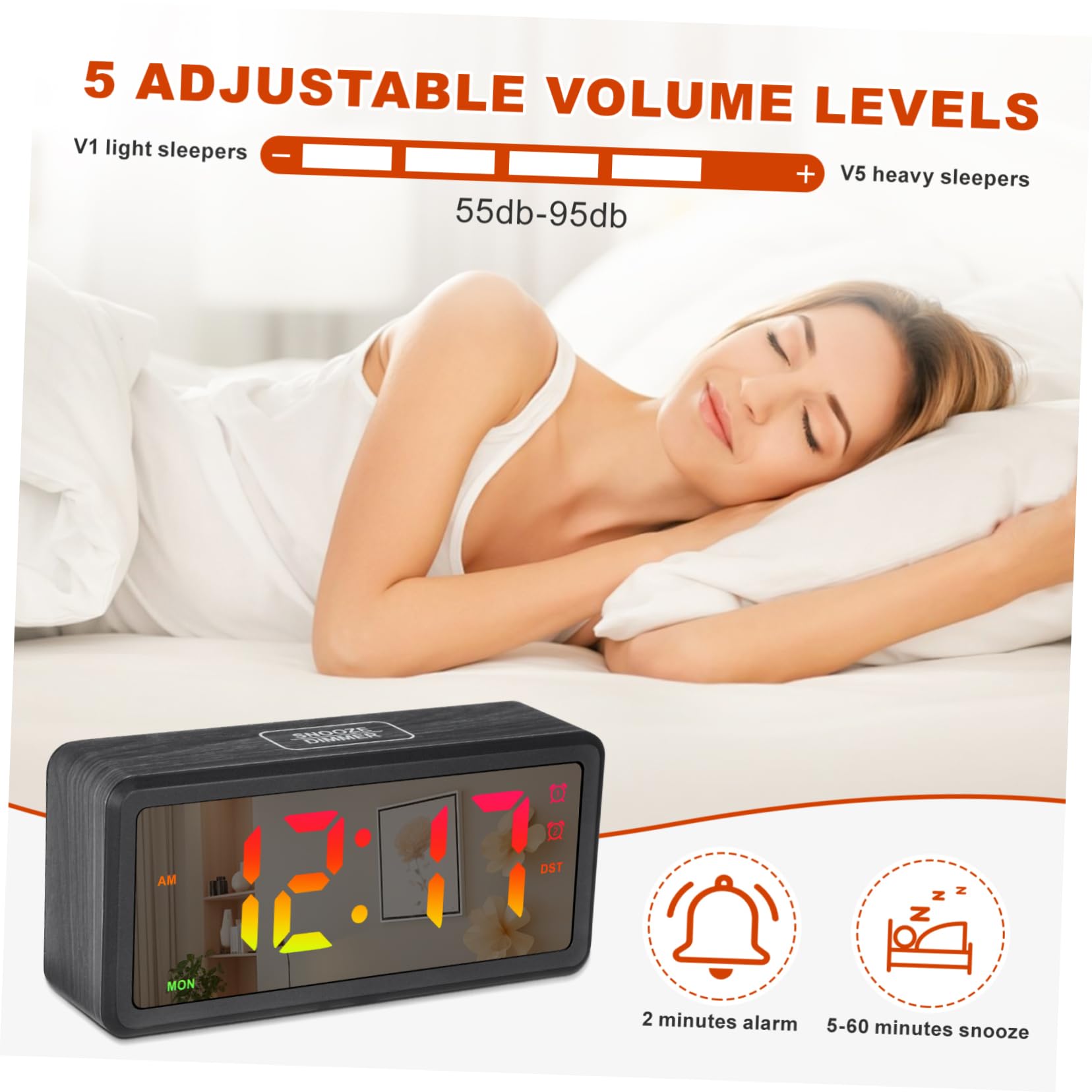 iplusmile Orologio in Con Illuminazione Rgb Con Display Led Regolazione Manuale Legale Per Camera Da e Ufficio
