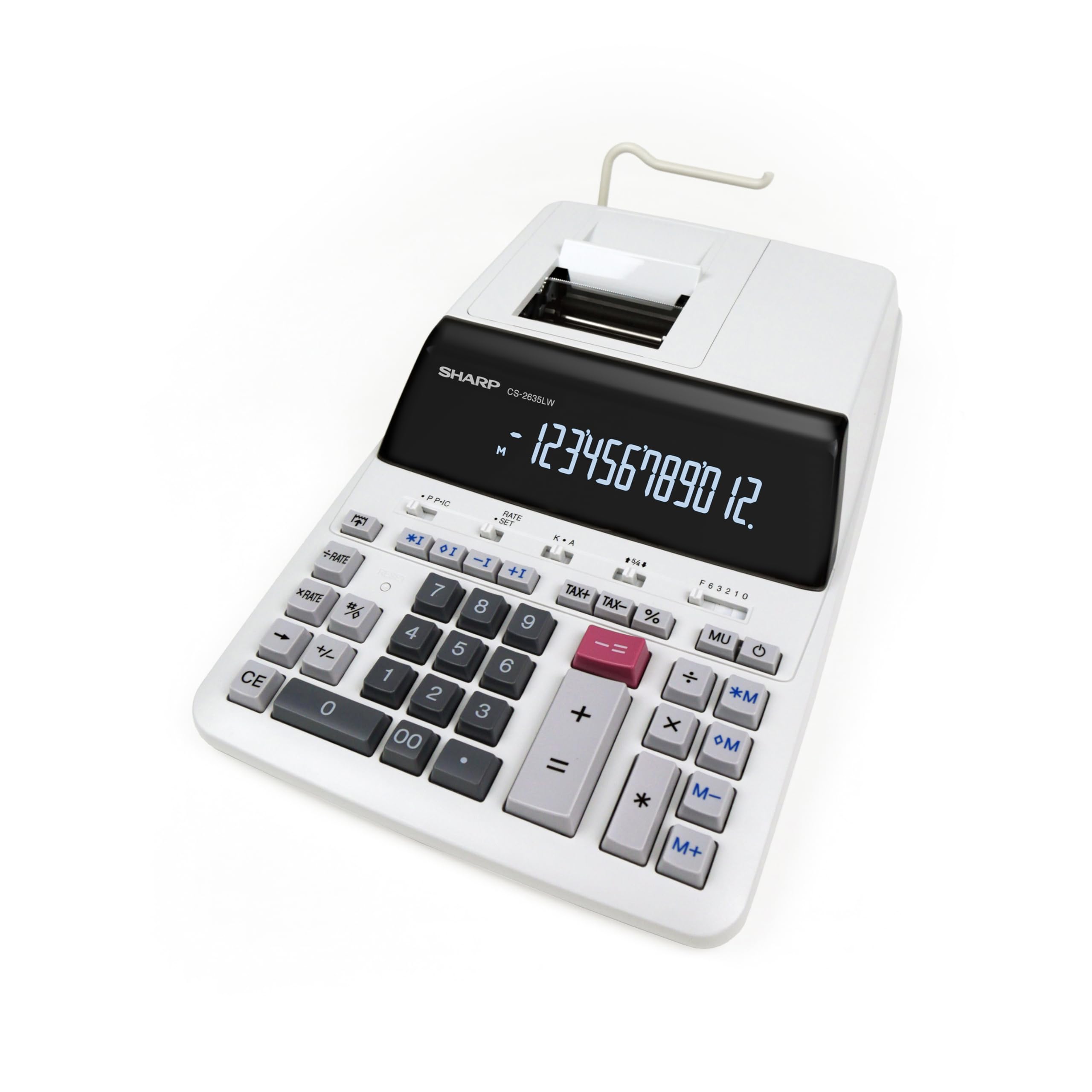 Sharp CS-2635LW Calculadora de Impresión Profesional 12 Dígitos Pantalla Digitron Impresión Bicolor 4,3 Líneas/s Gris