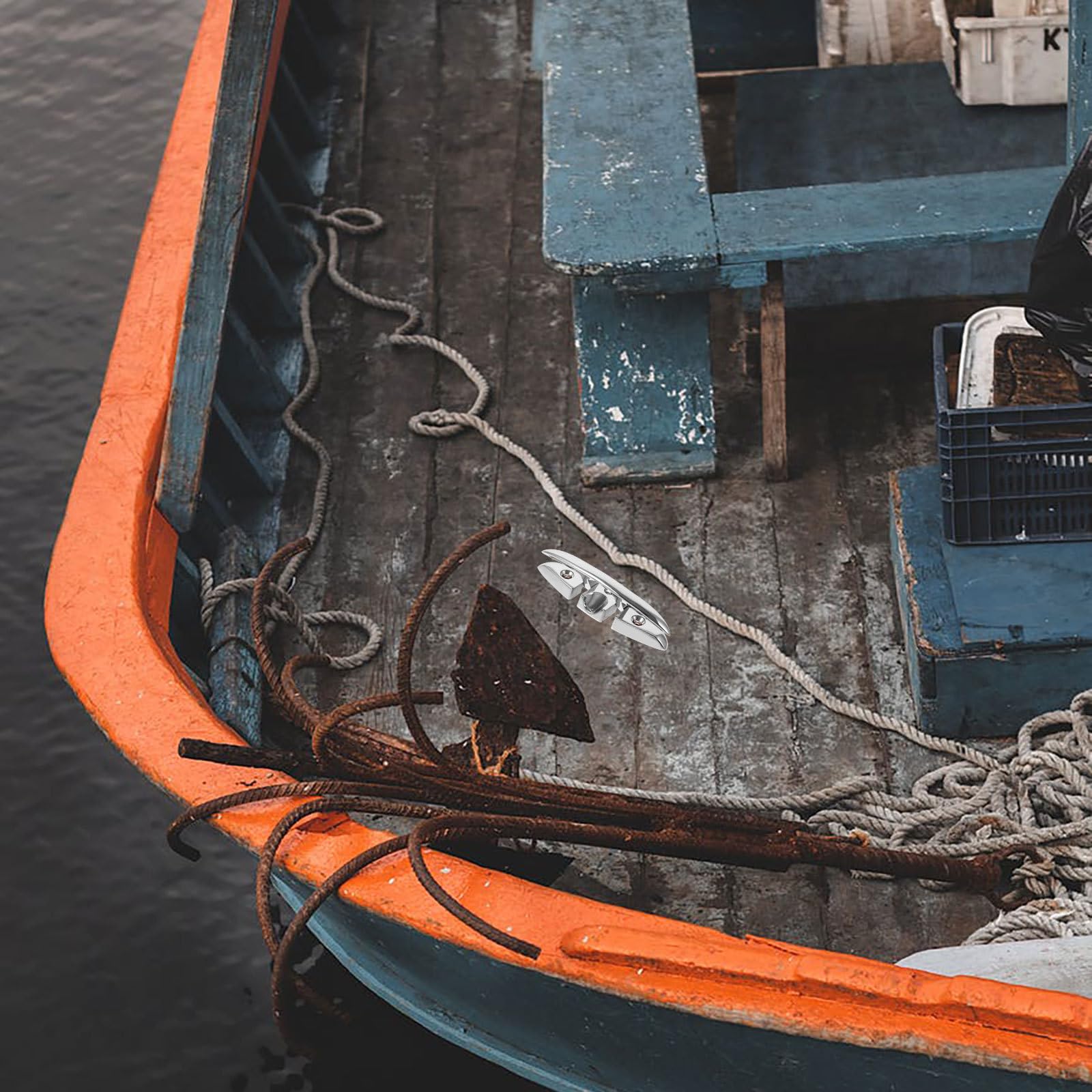 Bitta da Ormeggio in Acciaio Inossidabile 316 Pieghevole da 5 Pollici per Accessori Barca, Resistente e Pratica per Yacht Gonfiabili e Commerciali