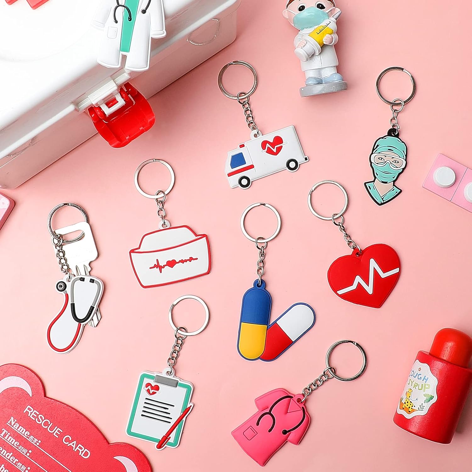 Henoyso 36 Pcs Nurse Keychain Gifts for Women Nursing Appreciation Gift Bulk for Nurse Day Medical Party Favors (Fresh Style) - Image 7