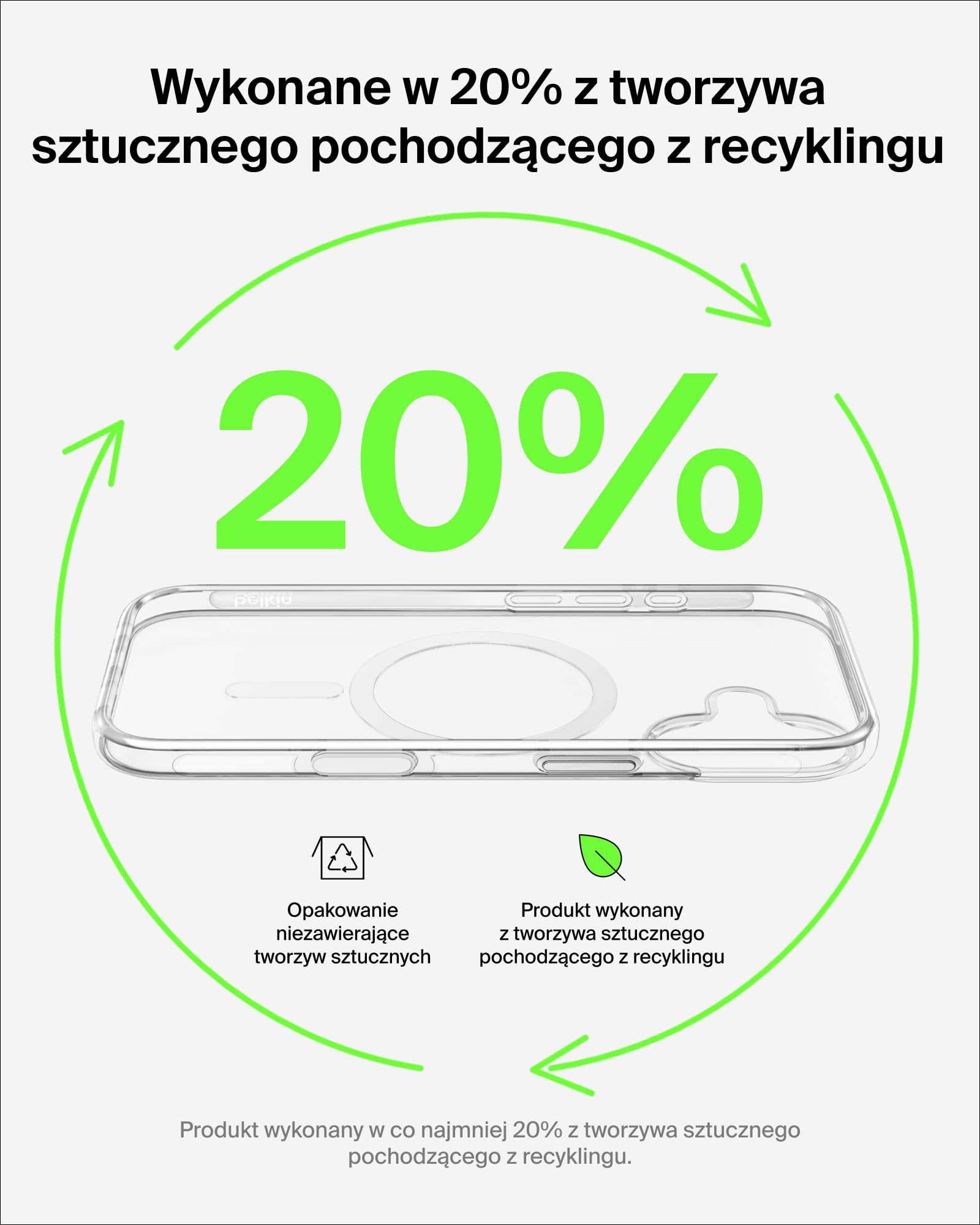 Belkin SheerForce Clear Zgodne z MagSafe Etui na Telefon iPhone 17, Niskoprofilowe z Powłoką Zapewniającą Odporność na Zarysowania – Magnetyczne i Odporne na Uderzenia Etui – Przezroczyste