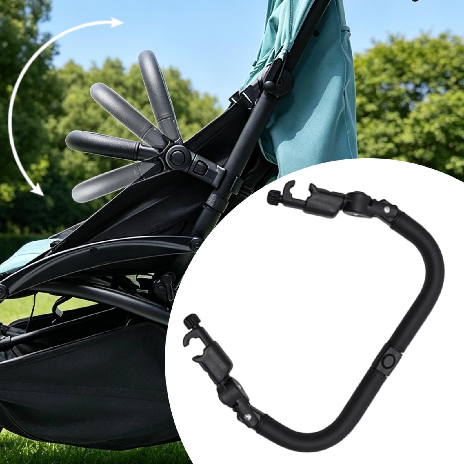 Barre pare-chocs poussette Rechange Réglable En Similicuir | Accessoires Poussette Barre De Protection Pour Extérieur Parc Shopping Marche Camping Pique-Nique