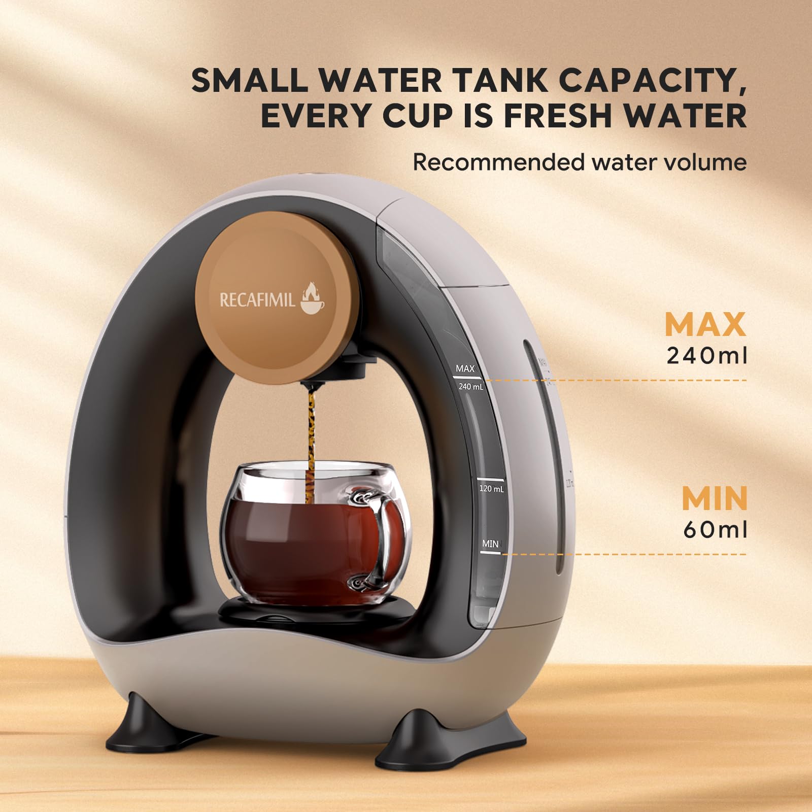 RECAFIMIL MINI Q Coffee Maker - K-Cup & Ground Coffee -3