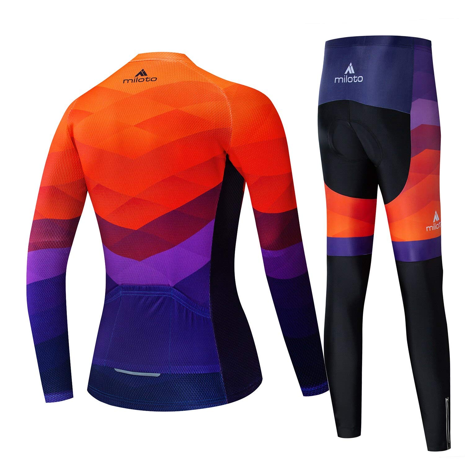 Miloto Cycling Long Sleeve Shirts Women Team Bike Tops Biking Jerseys Bicycle Jacket Clothing (X-Large) Orange