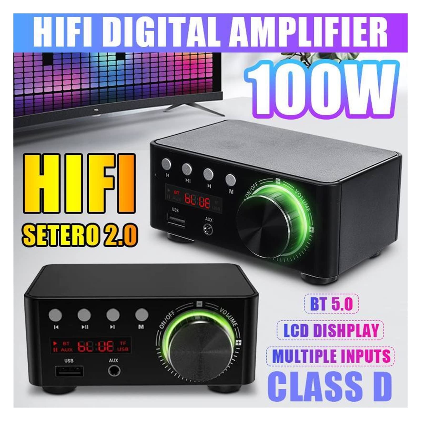 Amazon.co.jp: 車載用マルチチャネルアンプ 100WオーディオHIFI