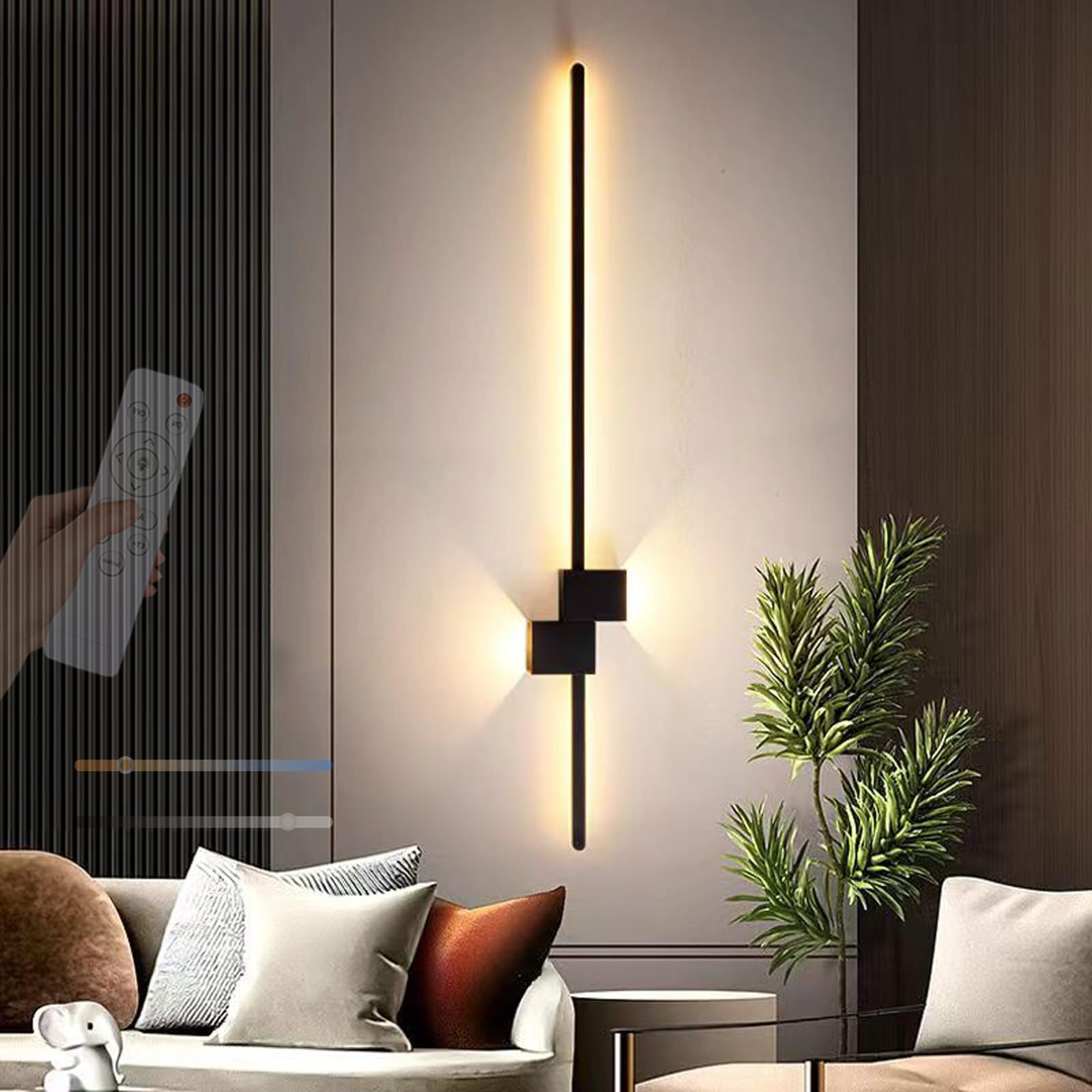 Striscia LED dimmerabile per interni con telecomando, illuminazione decorativa da parete per camera da letto, corridoio, scale, struttura in alluminio, luminosità regolabile 2700 K-6500 K