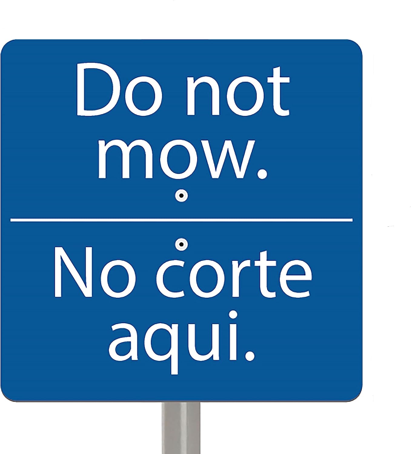 Do Not Mow Acrylic Yard Sign, Bilingual Plant Signs, Garden Markers (10 inch stake, Black)