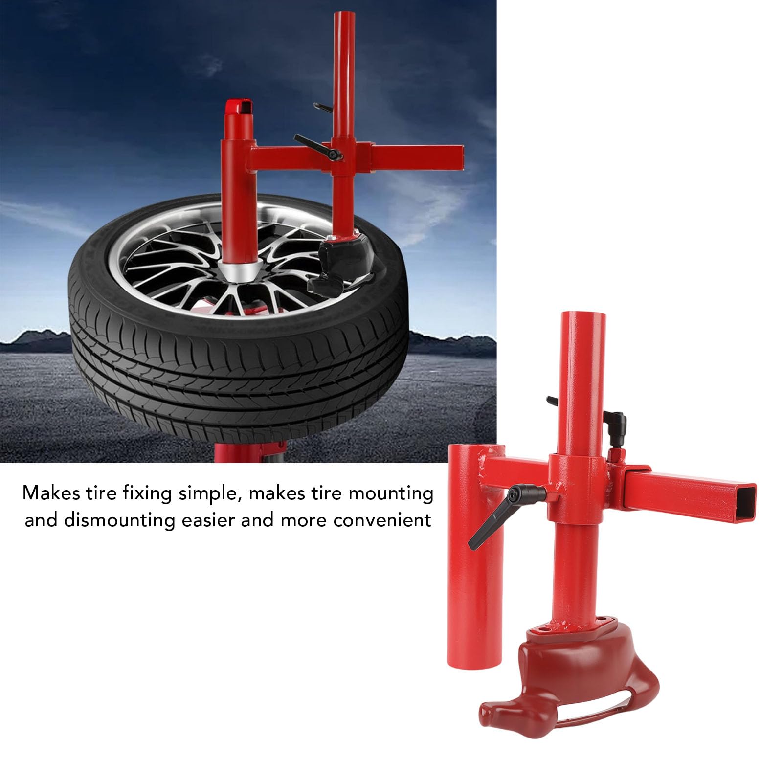 AMONIDA Herramienta Manual para Cambiar Neumáticos con Diseño de Cabeza de Pato Integrada, Ruedas de Coche de 16 a 21 Pulgadas, Materiales de Acero Resistentes