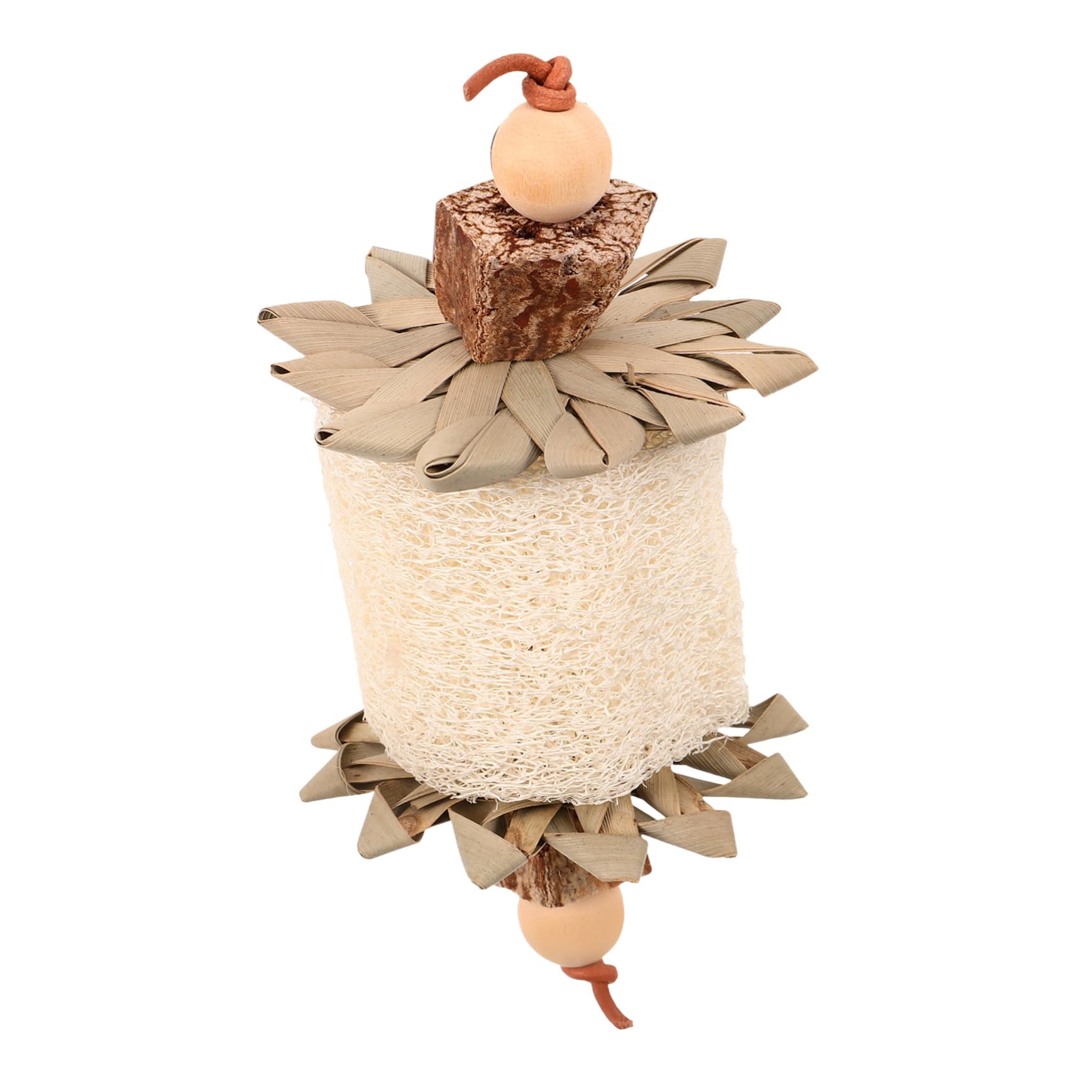 FOMIYES Jouet à Mâcher pour Perroquet, Loofah et Feuilles de Palmier