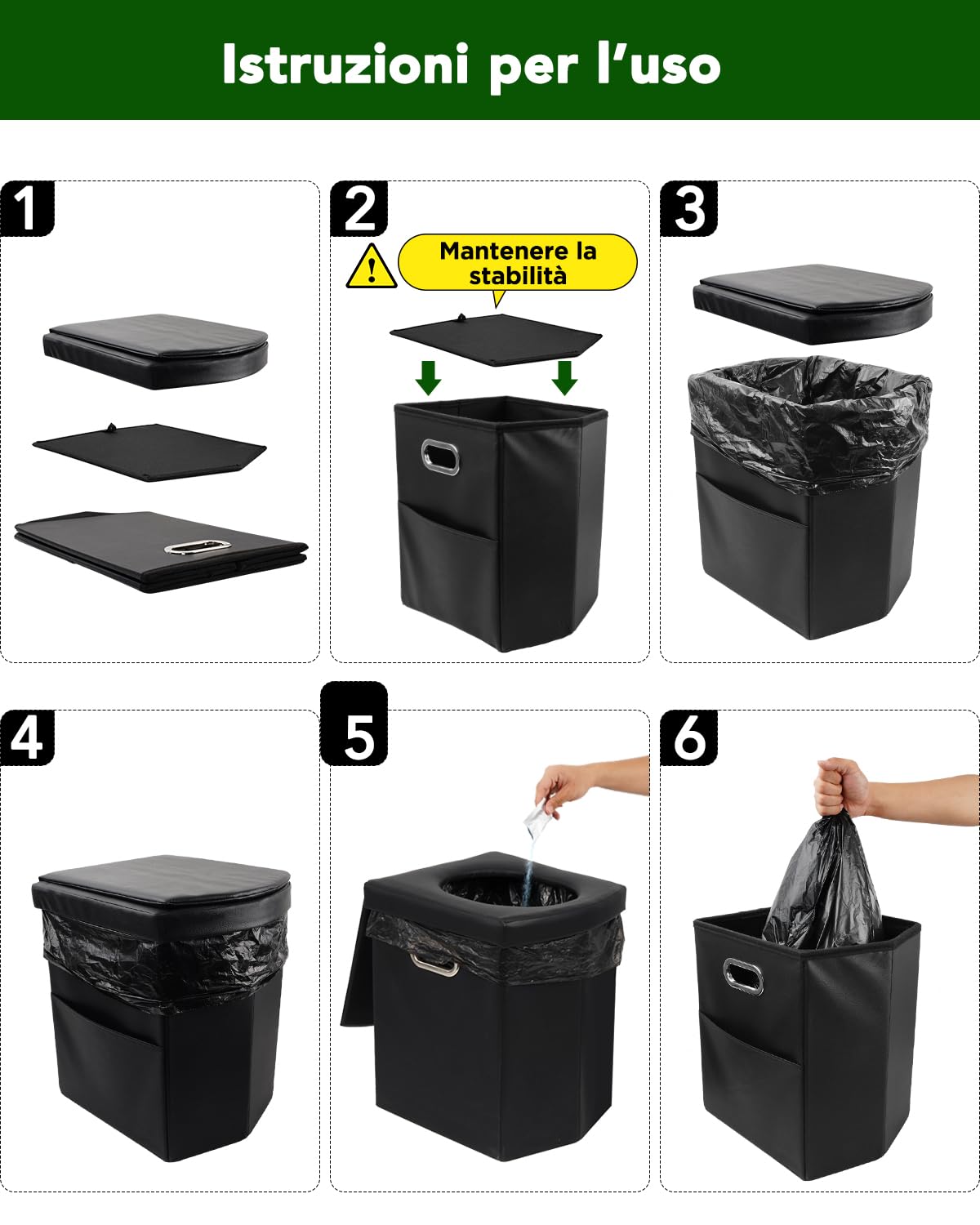 E EASTSTORM WC Portatile Adulti, Water Portatile Pieghevole, Toilette Portatile per Camper, Campeggio, Tenda, Cesso, Gabinetto Portatile