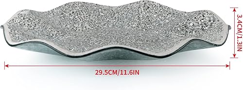 Miniatura 3 de MDLUU Bandeja de centro de mesa de mosaico, plato de vidrio decorativo de 11.6 pulgadas, cuenco de vidrio para decoración del hogar para mesa de