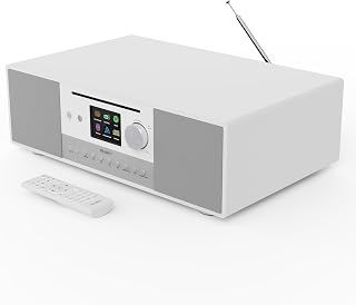 Majority Internet Radio CD Player with DAB+ & FM Radio and a Powerful Subwoofer | 120W 2.1 Speaker System | Smart Radio with Spotify, Podcasts, Bluetooth, 90+ Presets, TFT Display | Quadriga