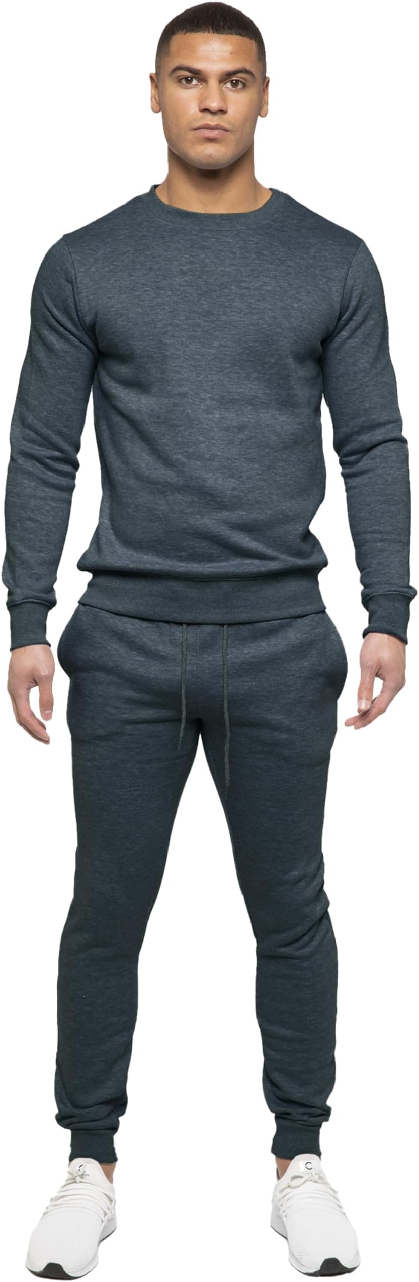 BRAND KRUZEMens Crew Neck Jumper Long Sleeve Pullover Tracksuit Set Sweatshirt and Joggers