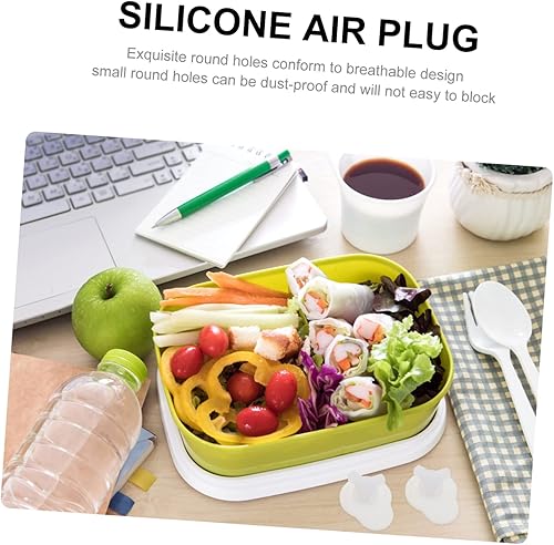 Miniatura 8 de UPKOCH 10 unids Fresh Box Tapón de ventilación Contenedor de plástico Caja de almuerzo Contenedor de taza de silicona Cubierta de taza de porción