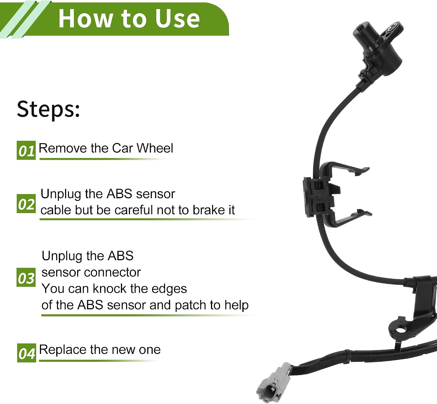 No.895430E010 ABS Wheel Speed Senor Front Left ABS Sensor Anti-Lock Braking System Sensor 1 Pcs