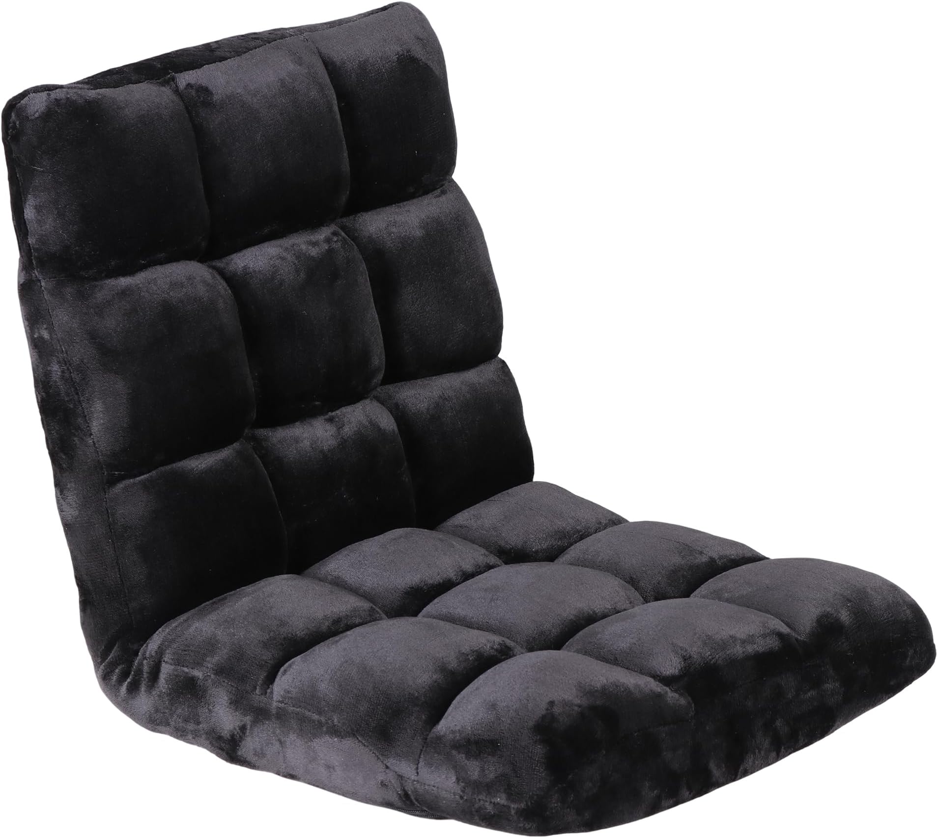 Nouva Adjustable Floor Chair 14-Position Sofa Bed Foldable Cushion Video Gaming Chairs Bean Bag Chair Reading Seating for Adults Kids Teens for Bedroom Living Room Indoor Use, Black