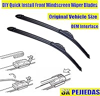 Vista 2 de 3 x Limpiaparabrisas OEM, limpiaparabrisas de repuesto para Toyota RAV4 2006-2012, (limpiadores frontales de 24" y 17" + limpiador trasero de 12")