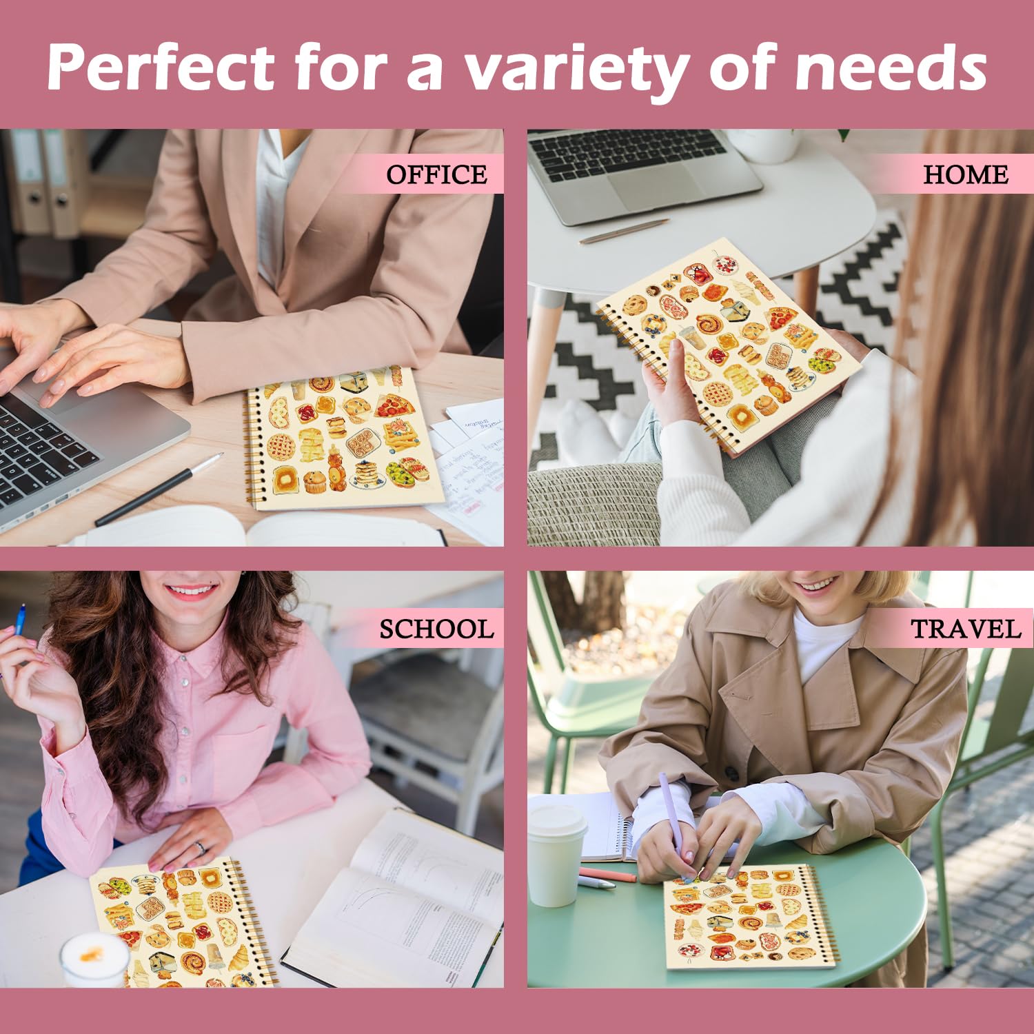 Simpatico libro di ricette vuoto per donne e ragazze, quaderno con torta per università, scuola, ufficio, appunti, diario di cucina, regalo per donne, adolescenti, ragazze amanti della cucina