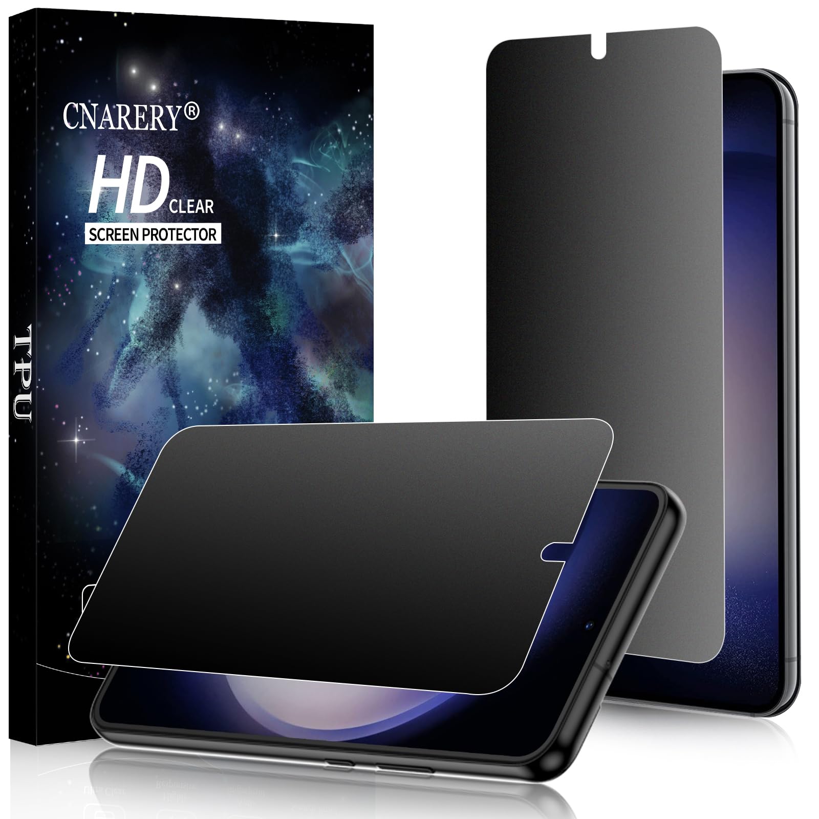 Photo 1 of Cnarery 2 Pack 4 Way 360 ° Matte Privacy Screen Protector for Samsung Galaxy S23 6.2 Inch [Not Glass], Anti-Scratch, Anti-Glare, Support Fingerprint Unlock
