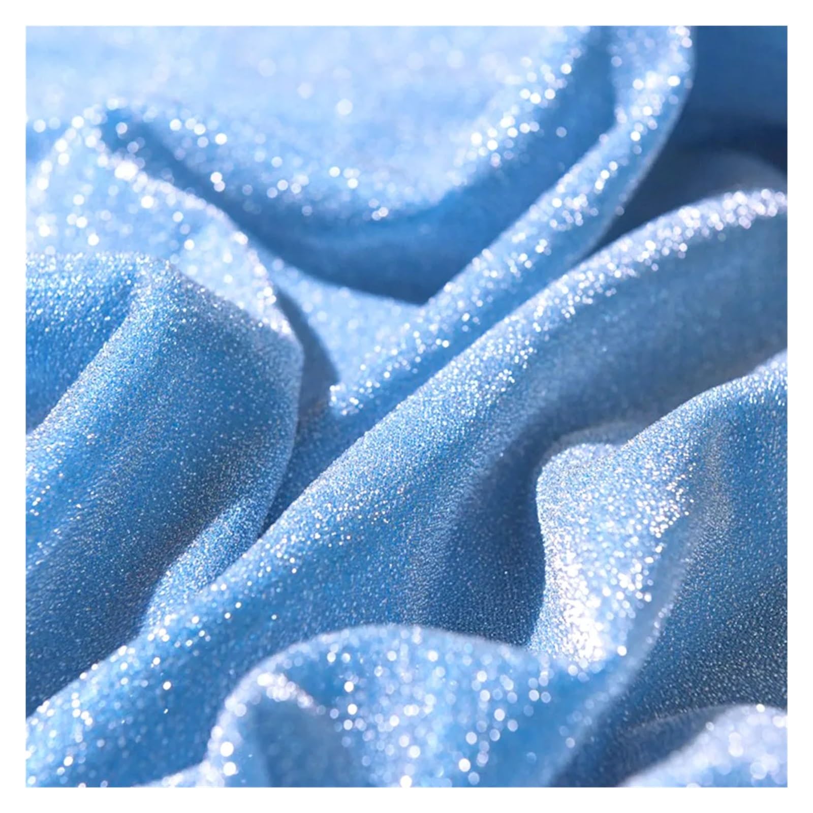 Tejido elástico de punto con purpurina moda for manualidades y decoración, multicolor, 50 x 150 cm(Blue)