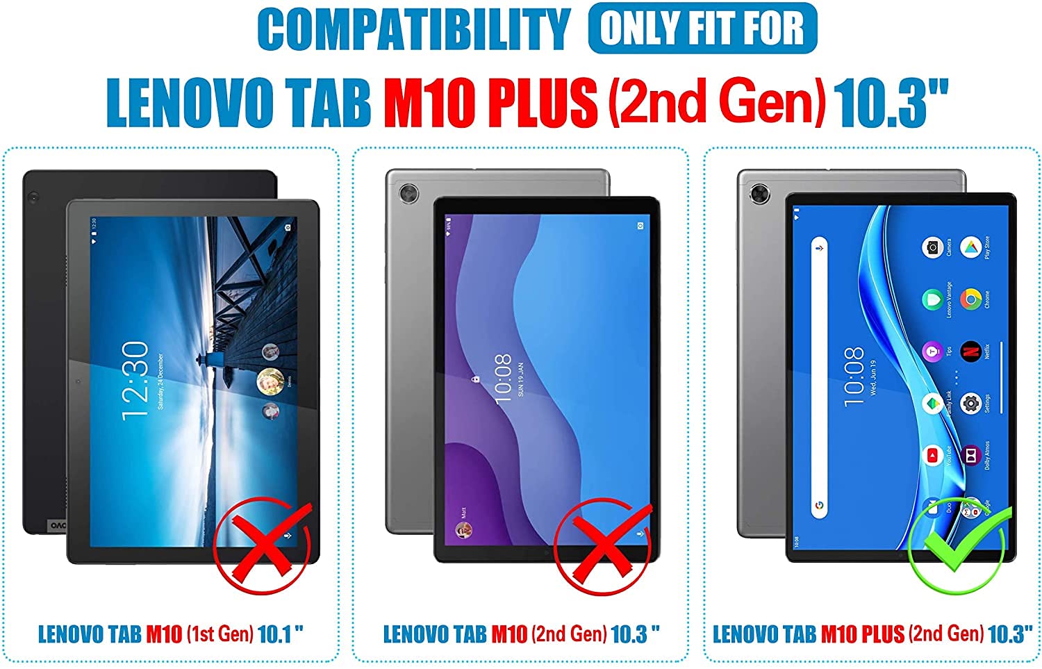 Schutzhülle Für Lenovo Tab M10 Plus (10,3 Zoll) – PU-Leder Mit Kokospalmen-Muster, Ständerfunktion, Auto Wake/Sleep