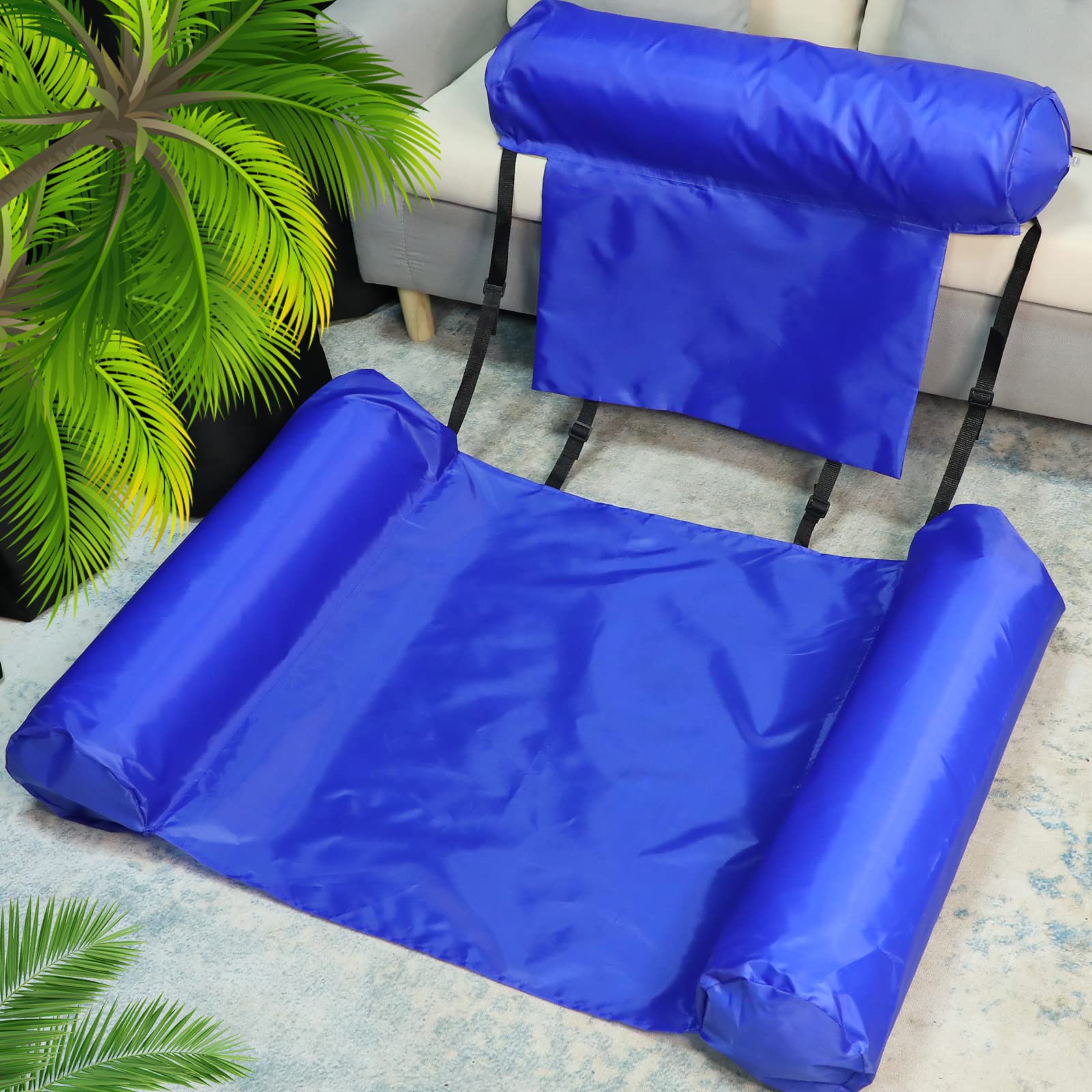 Sratte 6 Pcs Water Chair Inflatable Swimming Pool Floats Pool Hammock