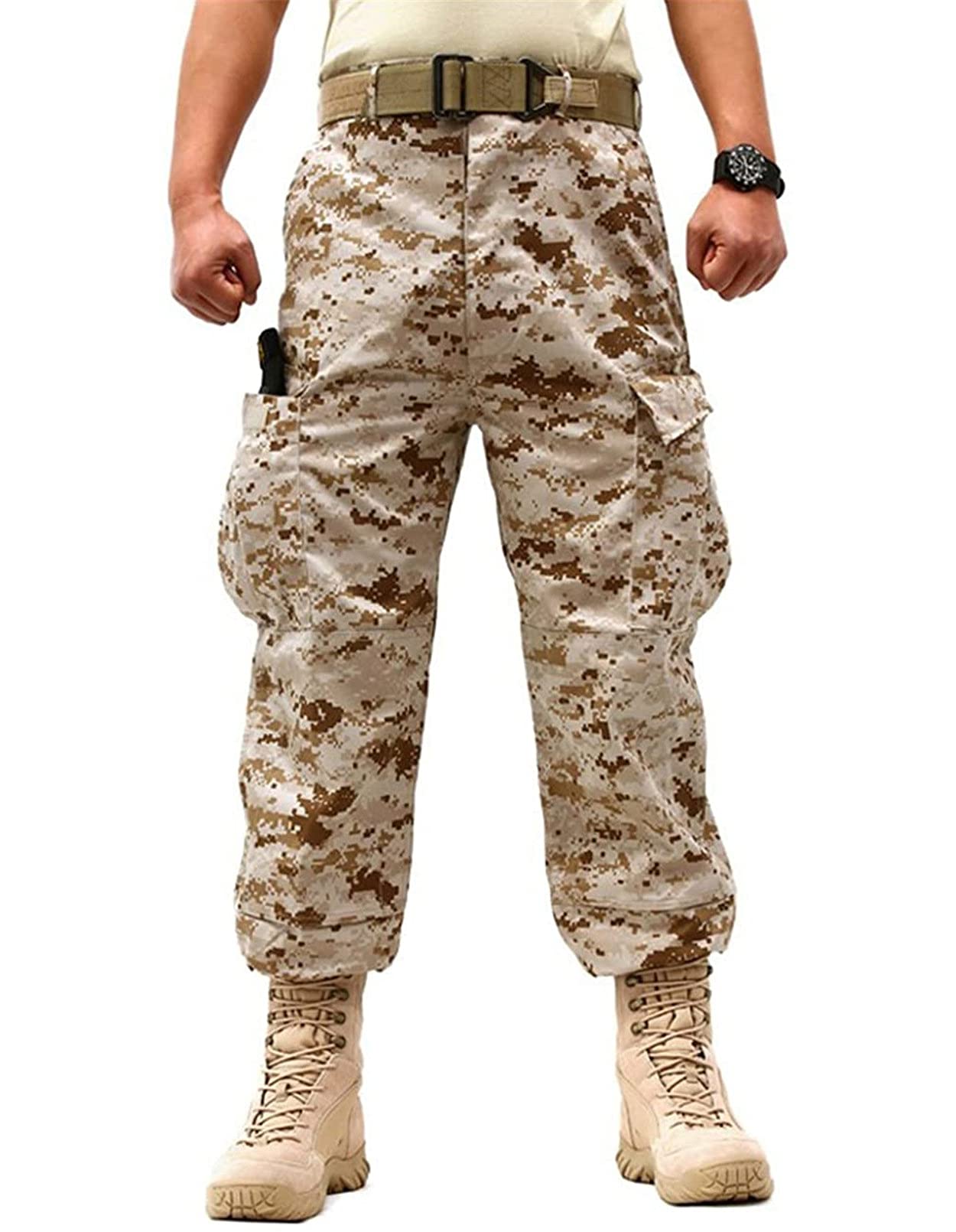 Idopy Herren Military Tactical Casual Camouflage Multi Pocket BDU Cargo Pants Hose