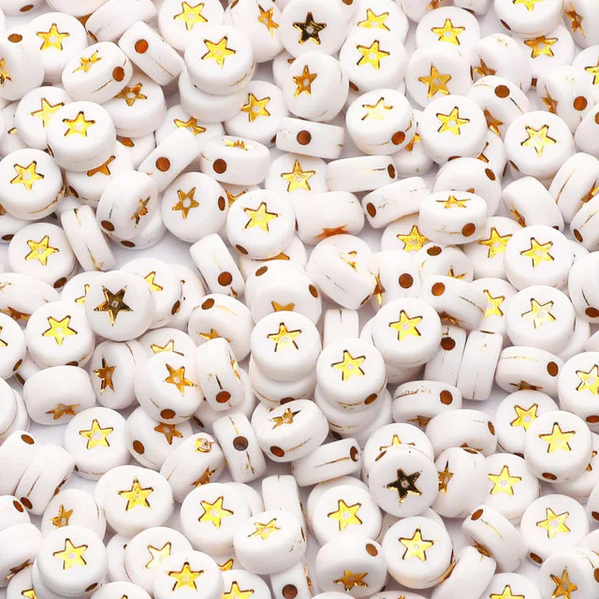 HUIOYG 100Pcs Acrylic Flat Letter Beads Alphabet Spacer Loose Bead for DIY Jewelry