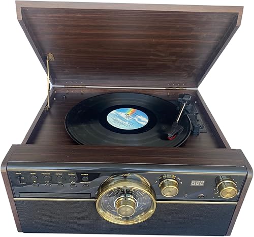 Miniatura 4 de TechPlay Cyclops - Sistema estéreo completo de alta potencia, tocadiscos, reproductor de cassetteCD con conexión Bluetooth (Expresso)