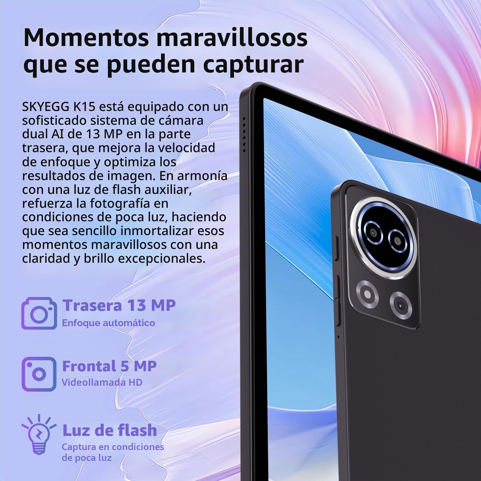 Tablet 11 Pulgadas Android con Gemini AI – 24GB RAM + 256GB ROM Ampliable 1TB, 8000mAh, Cámara 13MP+5MP, WiFi 5G, Widevine L1, Face ID, GPS, Octa-Core 2.0GHz, IPS HD Incell – con Funda – Negro intenso