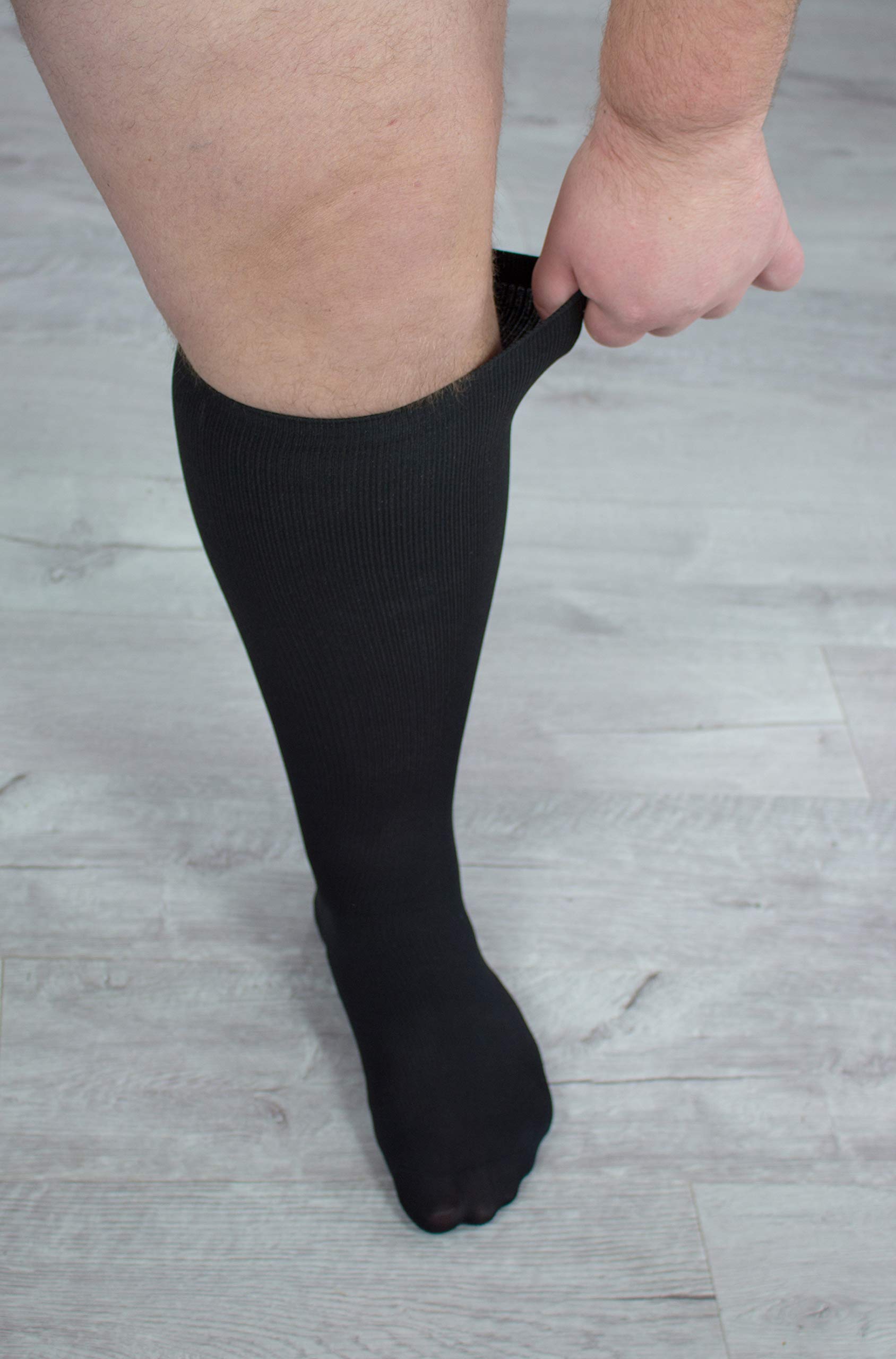 Hydas Reisestützstrümpfe XXL, extra breite Wadenweite, Doppelpack Gr. 39-41 Schwarz
