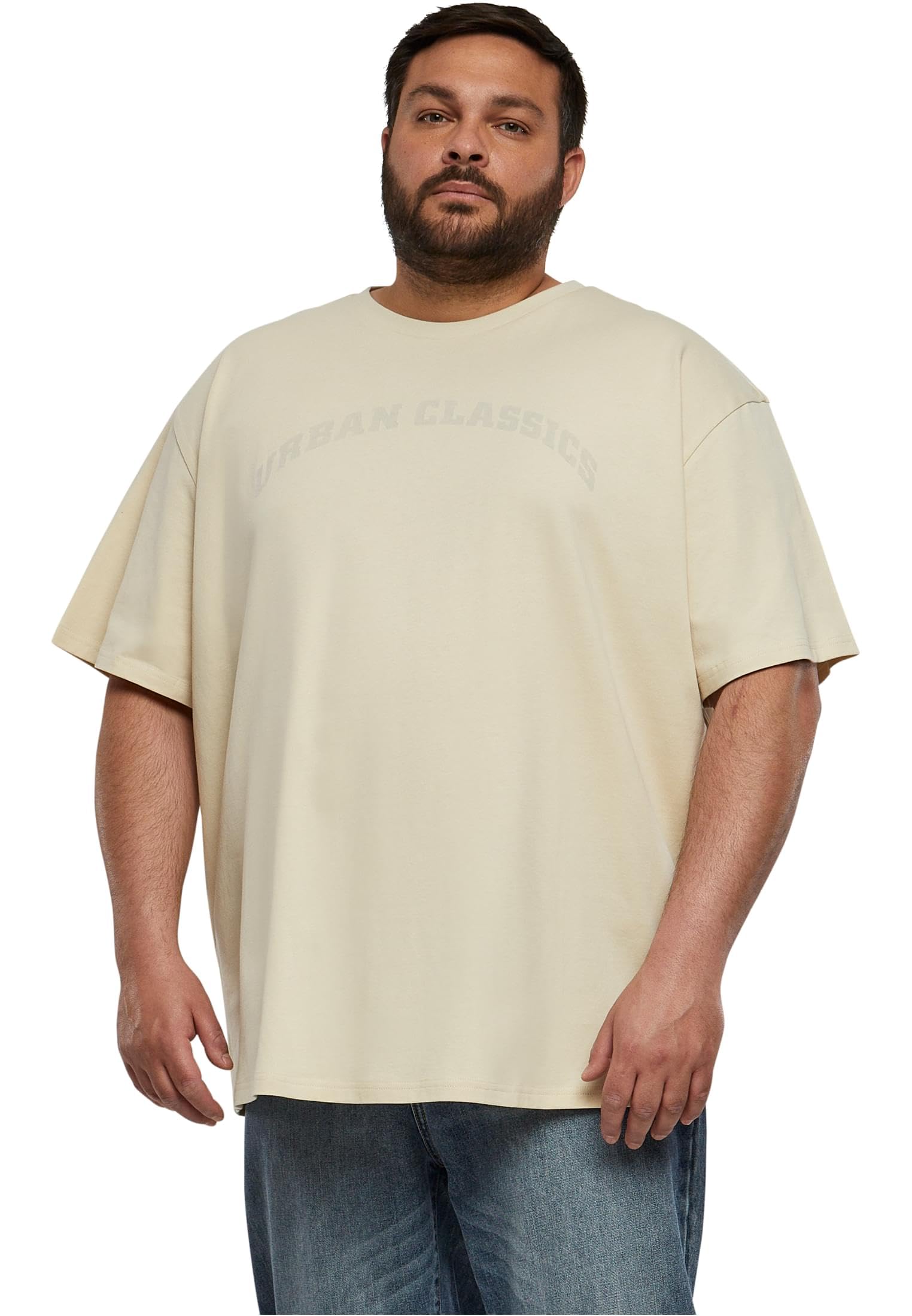 Urban Classics Men's Oversized Gate Tee T-Shirt, Sand,