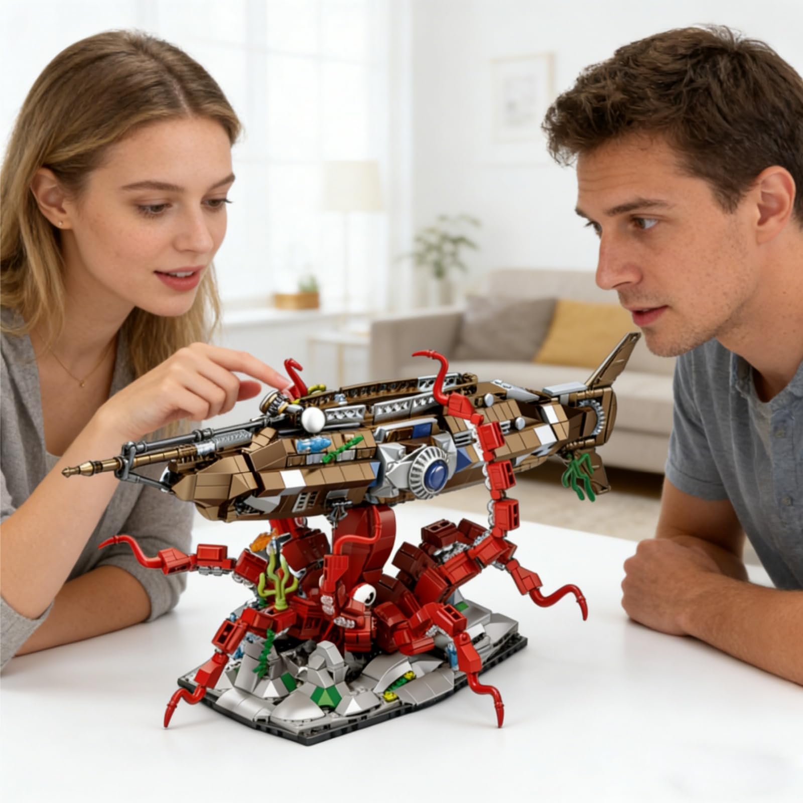 Nautilus - Kit de construction sous-marin pour adultes - 1190 pièces - Scène d'aventure sous-marine avec socle géant et sous-marin - Modèle mécanique pour la décoration de la maison - Cadeau pour les