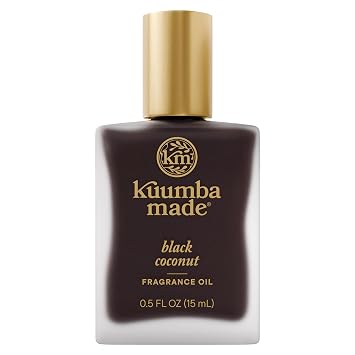 Kuumba Made Black Coconut Fragrance Oil, Roll-On, Alcohol-Free, 0.5 Fl Oz | Long-Lasting Scented Oil with Dark Chocolate, Almond Notes, Botanical, Skin-Friendly Perfume Roller, Vegan, Cruelty-Free