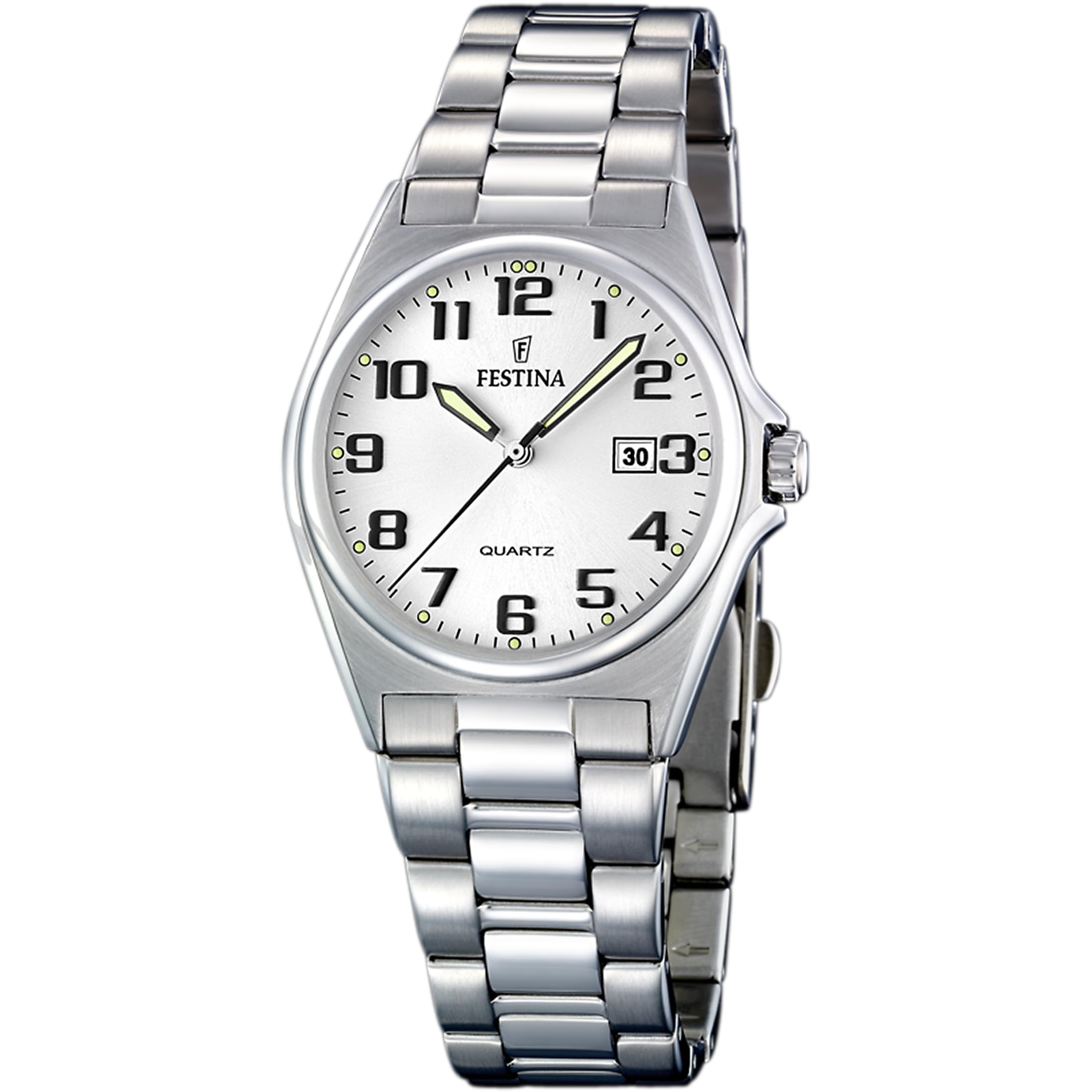 Festina Orologio Donna Analogico in Acciaio Inossidabile 316l Argentato | Movimento al Quarzo, Vetro Minerale ad Alta Resistenza, Impermeabile 5 ATM, Calendario F16375/9